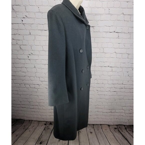 VTG Glenbrooke Grey Pure New Wool Double Breasted Pockets Lined Pea Coat USA 10 - Picture 15 of 16